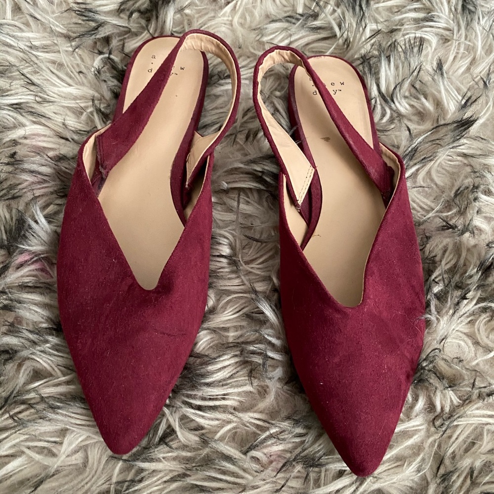 Burgundy Pointed Flats